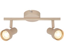 B.K.Licht Tapp - Opbouwspot - plafondspot (plafondlamp) - 2x GU10 fitting - taupe / beige - 27.5 cm