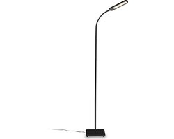 B.K.LICHT - Zwarte Vloerlamp - CCT - dimbaar staande lamp - bureaulamp - h: 135cm (max. ca. 158,6 cm) - 6.5W