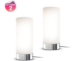 B.K.Lict - Bedlamp - 2stuks - dimbaar - glazen - E14 - excl. lichtbron