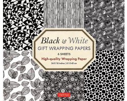 Black and White Gift Wrapping Papers - 6 sheets