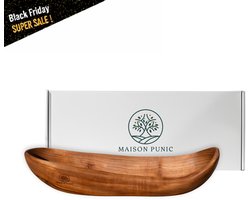 BLACK FRIDAY Deal – Maison Punic – La Tavola Rustica Olijfhouten Schaal 25 cm – Duurzaam Mediterraan Design – Perfect als Cadeau – Serveerschaal