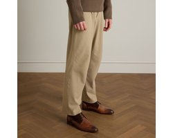 Black label - Heren - Bruine leren veterschoenen met suède zijkanten - Maat 45