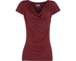 Black Premium by EMP Rood basic T-shirt met watervalhals Vrouwen - L