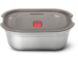 Black+Blum Steel Food Box Medium - Meal prep - 190x143x73mm - Grijs/Rood