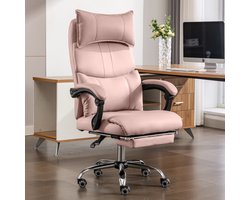 BLACKCOLORS - Ergonomische Bureaustoel - Bureaustoelen voor Volwassenen - Bureaustoel Gaming - PU-leren directiestoel - Hoogteverstelbare draaistoel - Met dubbel verstelbare lendensteun - Roze