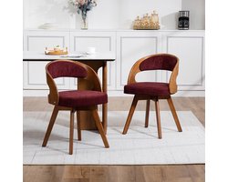 BLACKCOLORS Houten eetkamerstoel, moderne draaibare eetkamerstoel met kussen van katoen en linnen en gebogen rugleuning, ideaal als bijzetstoel voor keukens, cafés en woonkamers.