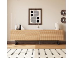 BLACKCOLORS Modern tv-meubel, tv-standaard, tv-paneel, lage tv-standaard. Uniek ontwerp, 3D-textuur. 180 x 38 x 51,5 cm (L x B x H)