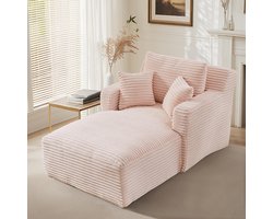 BLACKCOLORS - Moderne chaise longue bank - Corduroy - Comfortabele slaapbank - Relaxfauteuil - Zonder montage - Verstelbare fauteuil - Voor woonkamer, kantoor en appartement