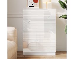 BLACKCOLORS Moderne opbergkast met 4 lades voor kantoor, slaapkamer en woonkamer – praktische opbergruimte, gemakkelijk te openen uitschuifbare lades, veelzijdige opberghulp voor documenten, kleding en accessoires.