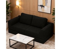 BLACKCOLORS Opvouwbare slaapbank, multifunctionele slaapstoel met traagschuim en rugsteun – draagbare futonbank voor woonkamer, slaapkamer of kleine ruimtes, zwart