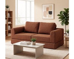 BLACKCOLORS Opvouwbare slaapbank, multifunctionele slaapstoel met traagschuim en rugsteun – draagbare futonbank voor woonkamer, slaapkamer of kleine ruimtes, roestbruin