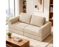 BLACKCOLORS Opvouwbare slaapbank, multifunctionele slaapstoel met traagschuim en rugsteun – Draagbare futonbank voor woonkamer, slaapkamer of kleine ruimtes, wit