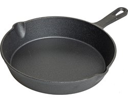 Blackwell Koekenpan Gietijzer / Skillet – Ø 25 cm – Zonder Antiaanbaklaag – Voor Authentiek Bakken en Braden – Geschikt voor Inductie, Oven, BBQ en Open Vuur – Massief Gietijzer met Lange Handgreep – Traditioneel en Duurzaam Kookgerei