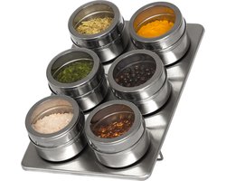 Blackwell Kruidenpotjes Magnetisch - inclusief 6 potjes - RVS