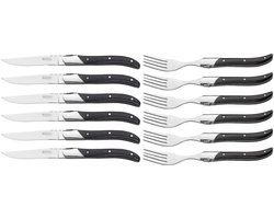 Blackwell Steakbestek Laguiole - Steakmessen & Steakvorken - Pakkahout - 12 Stuks