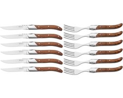 Blackwell Steakbestek Laguiole - Steakmessen & Steakvorken - Rozenhout - 12 Stuks