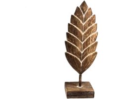 Blad carving S op voet 38x15x9cm naturel hout| WA7895 | Woodart | Stoer & Sober Woonstijl