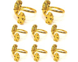 Blad servetringen set - goud - 8 stuks - voor eettafel