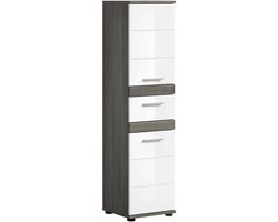Blake staande kast wit hoogglans MDF TZ rook zilver NB - 31x35x137cm