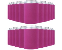 Blanco bierblikje koelhoezen, 100 stuks effen bulk opvouwbare flessenhoes geïsoleerd schuim kan bedekken voor 10 oz fles kan bruiloft evenementen HTV-sublimatie, paars