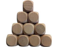 Blanco houten dobbelstenen - 3 cm / 30 mm - 10 stuks - creatief - decoratief - educatief speelgoed