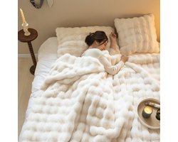 Blanket - Deken - Superzachte Woondeken – Wit (100 × 160 cm) – Polyester Microvezel – Luxueus en Geborsteld – Voor Bank & Bed