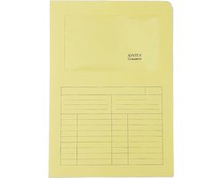 Blasetti documentenmappen met venster - SINTEX GEEL documentenmap voor kantoor, A4-formaat, kleur geel, verpakking van 50, 120 g/m² papier, aan twee zijden open.