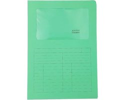Blasetti documentenmappen met venster - SINTEX GREEN documentenmap voor kantoor, A4-formaat, kleur groen, verpakking van 50, 120 g/m² papier, aan twee zijden open.