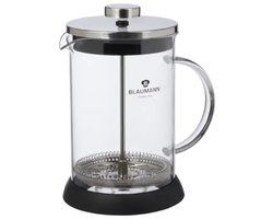 Blaumann Coffee and Tea Plunger - French Press - Zwart Zilver - 800 ml