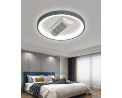 Blauw Bladloze Plafondventilator – Plafondlamp – Sterrenlamp Dimbaar LED met Kleurenstanden – Timerfunctie, Stil Geluidsniveau – 120 graden draaibaar – Afstandsbediening – Winter & Zomer – Modern Design 2025 – Slaapkamer – Woonkamer
