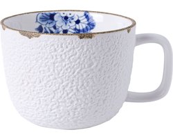 Blauw Bloesem Mok met oor -