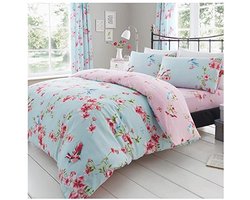 Blauw Dekbedovertrek Set met Kussensloop, Dubbel, Polyester-Katoen, Luxe en Comfortabel