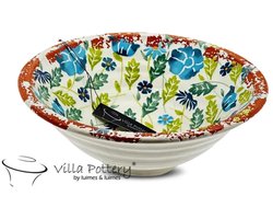 Blauw Groene schaal Flowergarden 29 x 10 cm