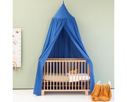 Blauw Hemeltje voor Kinderkamer | Klamboe voor Wieg, Bed & Speelkamer | Hemel Sluier voor Babybed | Rond Hemelbed voor Baby