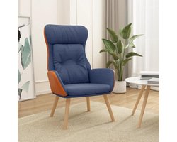 Blauw stof en PVC Moderne stoel met metalen frame en rubberen houten poten voor optimaal zitcomfort in de woonkamer