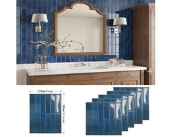 Blauwe 3D zelfklevende spatbescherming - 4 waterdichte opties voor keuken- en badkamerwandrenovatie