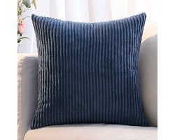 Blauwe 40x40 stoelhoes bankdecoratie interieurdecoratie 4 vierkante kussenhoezen geschikt voor kinderkamerdecoratie bed tuindecoratie Scandinavische esthetiek charme fluweel duurzaam