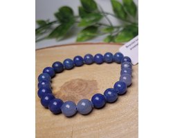 Blauwe Aventurijn Edelsteen Armband 8mm - Kogelarmband - Kralenarmband