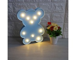 Blauwe Beren Teddybeer Lamp op Batterijen