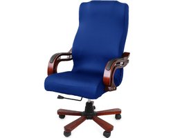 Blauwe bureaustoelhoes velvet (het verkochte artikel betreft de hoes, de stoel is niet in de prijs inbegrepen)