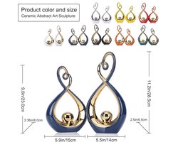Blauwe en Gouden Porselein Decoratie - Keramisch Standbeeld - 1 stuk