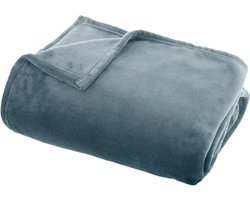 Blauwe Flanellen plaid 125x150 cm - 250 g/m²