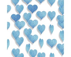 Blauwe Hartjes Versiering Hartje Slingers Blauw Gender Reveal Versiering Babyshower Geboorte Valentijn Versiering - 4m