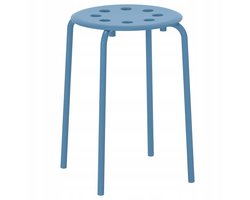 Blauwe IKEA MARIUS Kruk, 45 cm Hoog - Stapelbaar & Duurzaam
