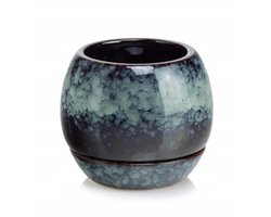 Blauwe Keramische Pot Polnix 17cm x 16cm - Vintage Stijl