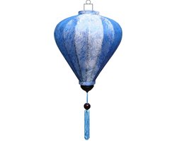 Blauwe Vietnamese zijden lampion lamp ballon - B-BL-45-S