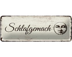 Blechschild Hinweis 27x10 cm Schlafgemach nostalgisches Deko Schild