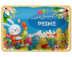 Blechschild Ostern Ostergrüße 18x12cm PEINE Geschenk Deko