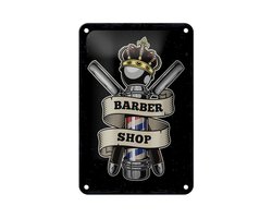 Blechschild Spruch Barbershop Friseur Salon Haare Deko 12x18cm Schild