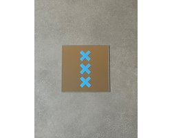 Blemzstudio - Amsterdam spiegel blauwe kruizen - 15 cm - vierkant